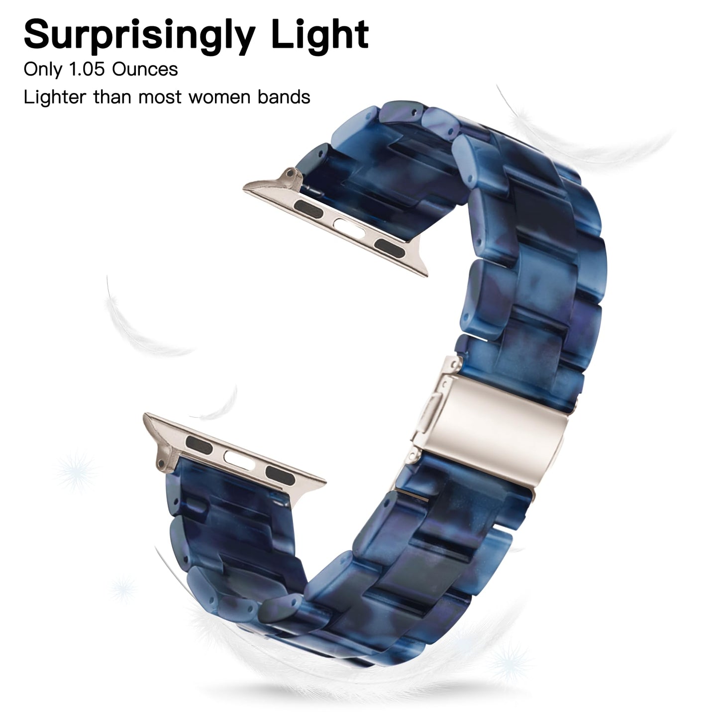 Melyis for Resin Apple Watch Bands 46mm 45mm 44mm 42mm 49mm, fit Apple Watch Bands for Women 44mm, iWatch Bands Womens, Strap for Apple Watch Series