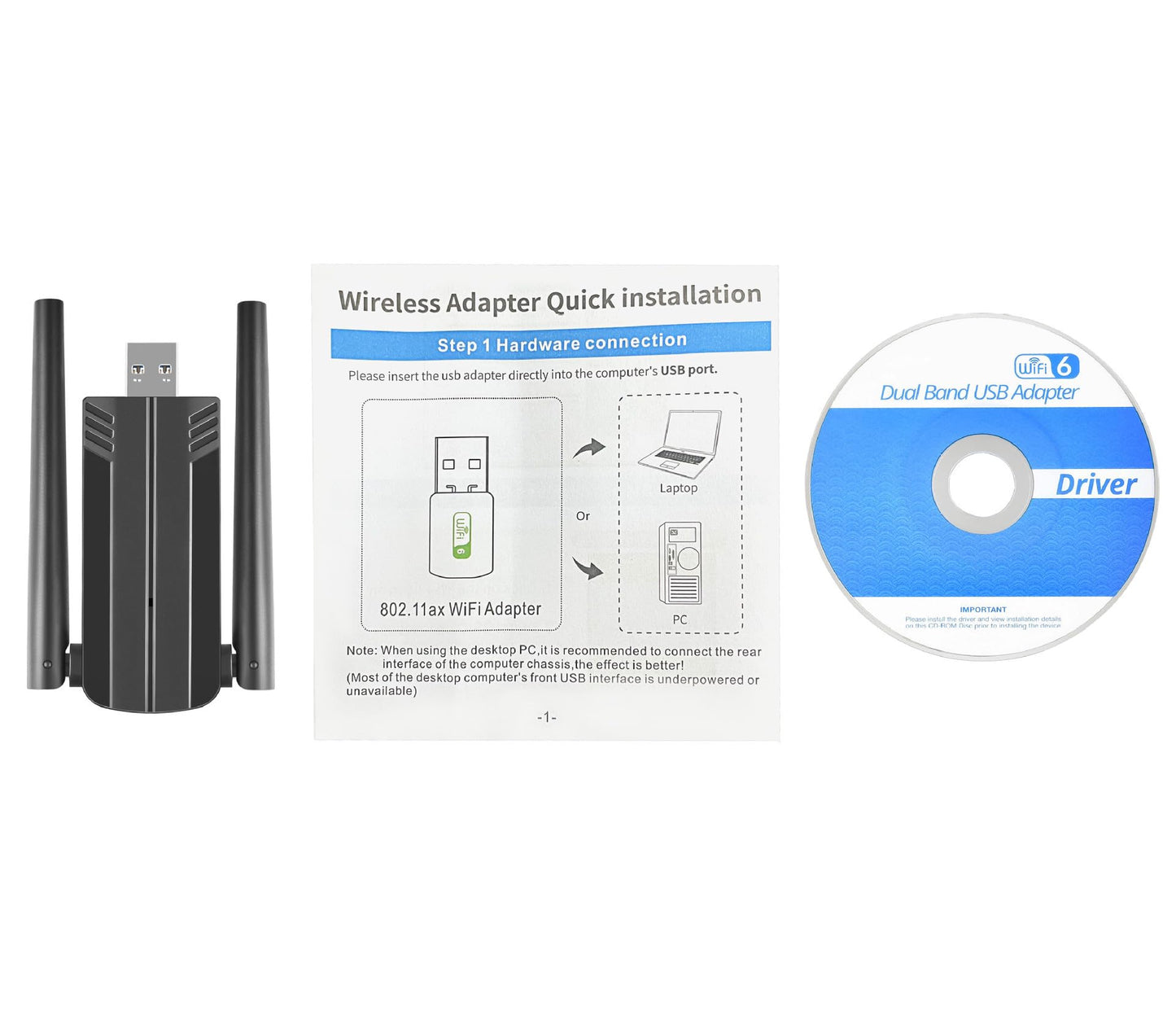 1800Mbps WiFi6 USB Adapter USB Wireless Network Card 2.4G/5GHz USB3.0 Wireless Wi-Fi Dongle Network Receiver Card for Win 10/11 Only (AX1808 MT7921