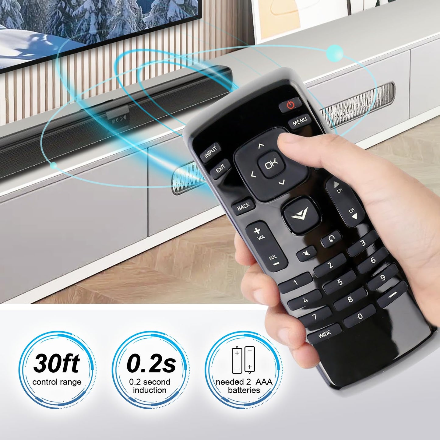 New XRT020 Remote Control Replacement fit for Vizio TV D24HC1 D24H-C1 D24HND1 D24HN-D1 D28HC1 D28H-C1 D28HND1 D28HN-D1 D320-B1 D32HC0 D32H-C0 D32HC1