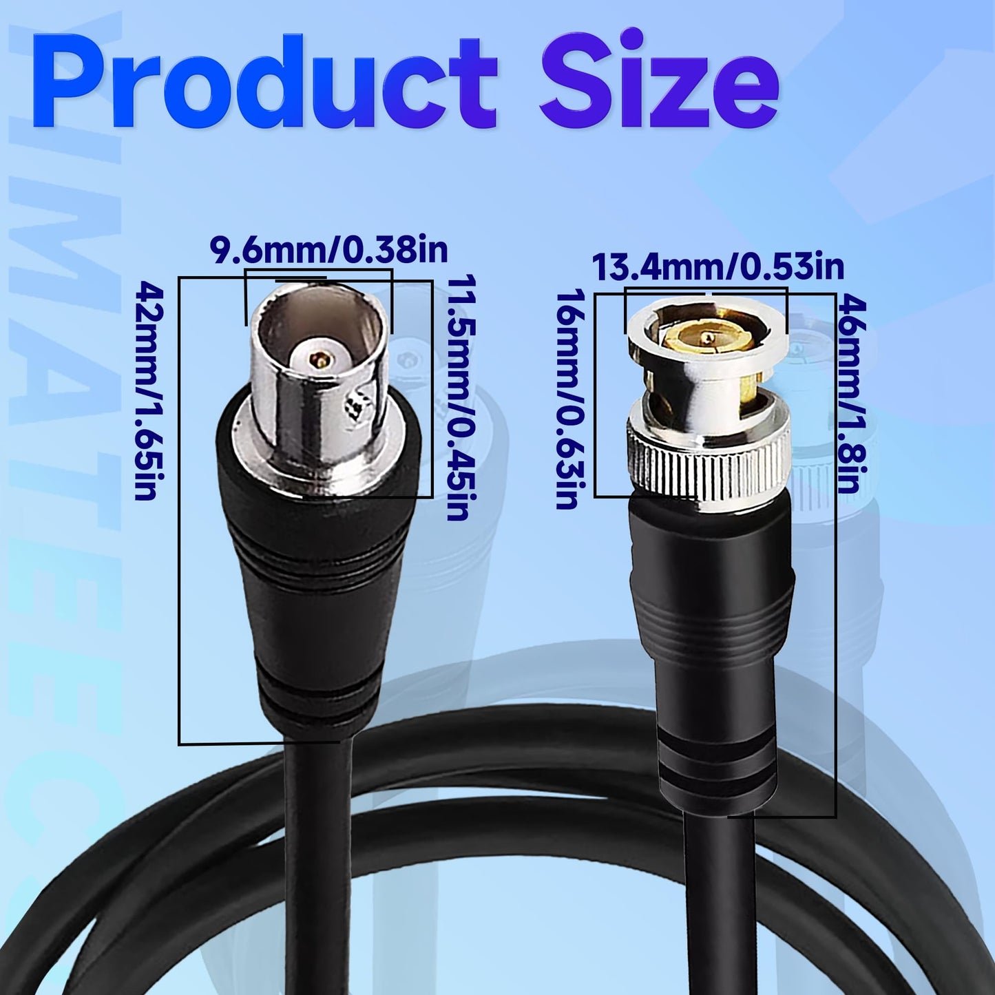YIMATEECO BNC Extension Cable BNC Male to Female Connector Coaxial Cable CCTV Security Camera Cables RG59 75Ohm 23AWG Pure Copper Conductors Radio