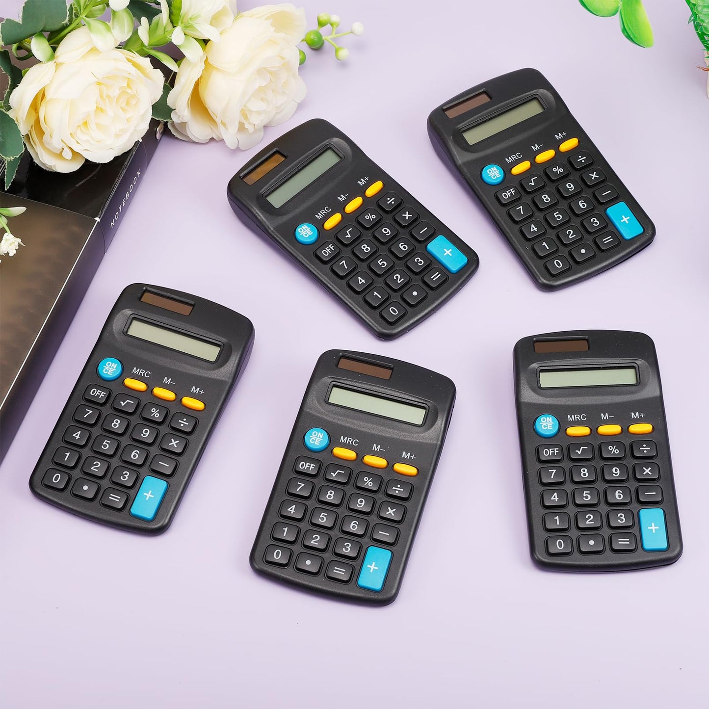 Dyrfolm 24 Pieces Pocket Size Mini Calculators,Pocket Calculator,Solar Battery Dual Power Desktop Calculators,8 Digit Display Basic Calculator