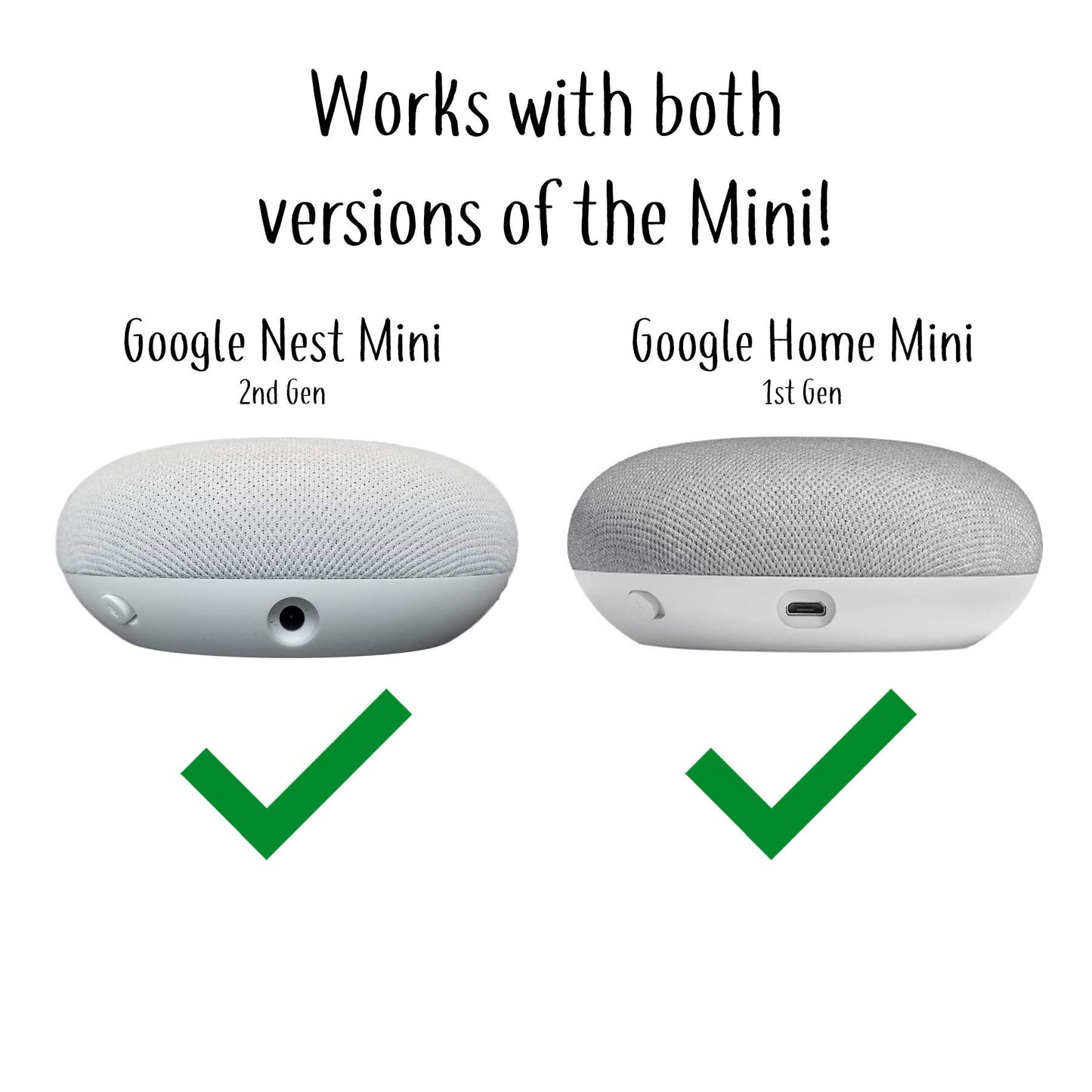 Mount Genie Pedestal for Nest Mini (2nd Gen) and Google Home Mini (1st Gen) | Improves Sound and Appearance | Cleanest Mount Holder Stand for Mini