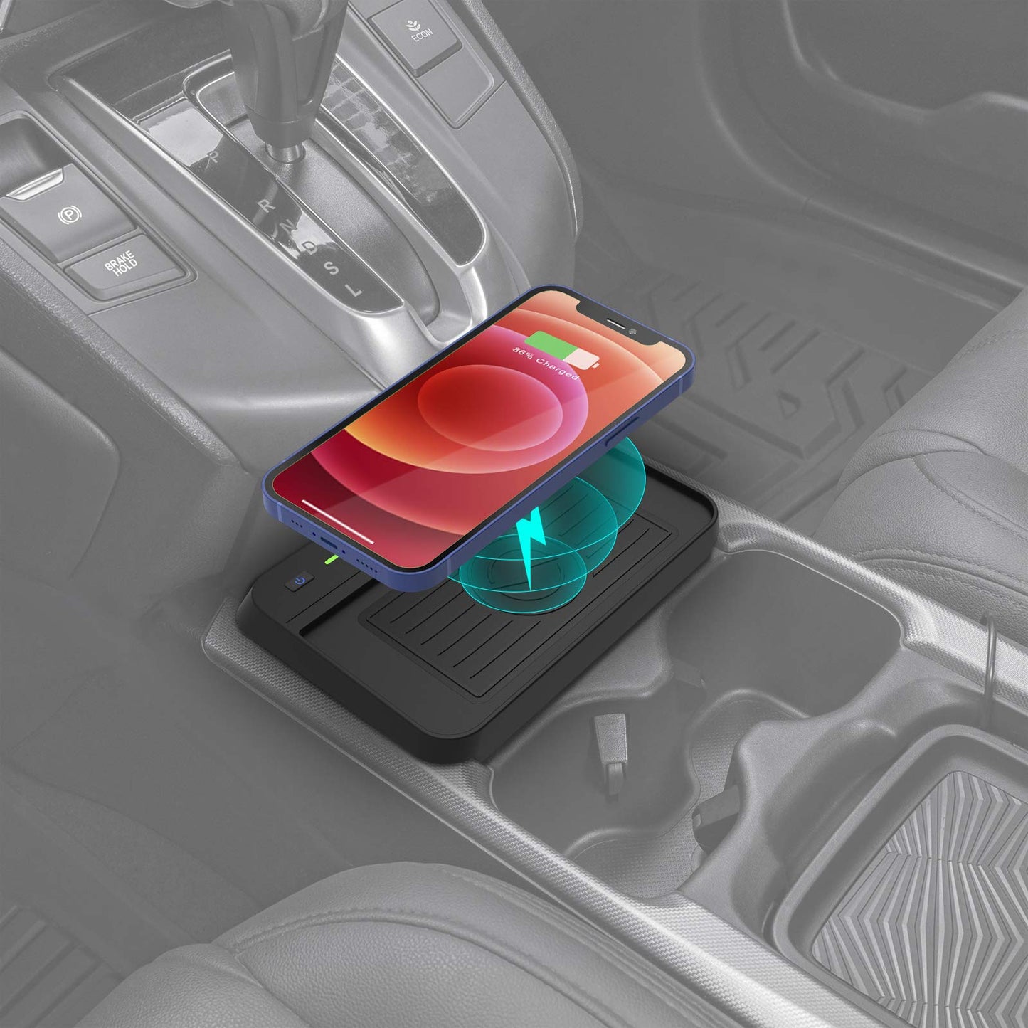 CarQiWireless Wireless Charger for Honda CRV 2019 2018 2017 Car Charging Charger, Center Console Holder Storage Box with Cell Phone Wireless Charging