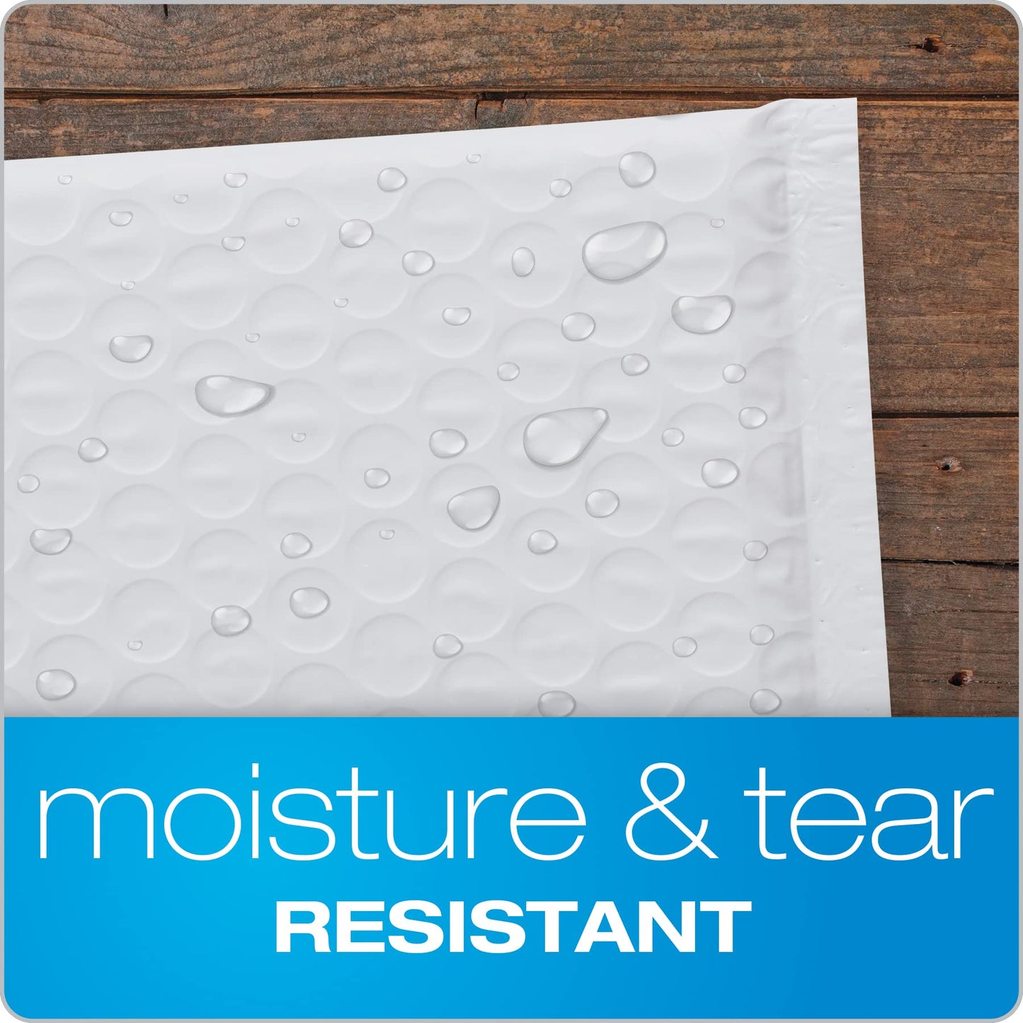 Quality Park Bubble Mailers, 8.5 x 11 Shipping Envelopes, Water Resistant White Poly Padded Envelopes, Redi-Strip Peel Off Closure, 25/Box (QUA85859)