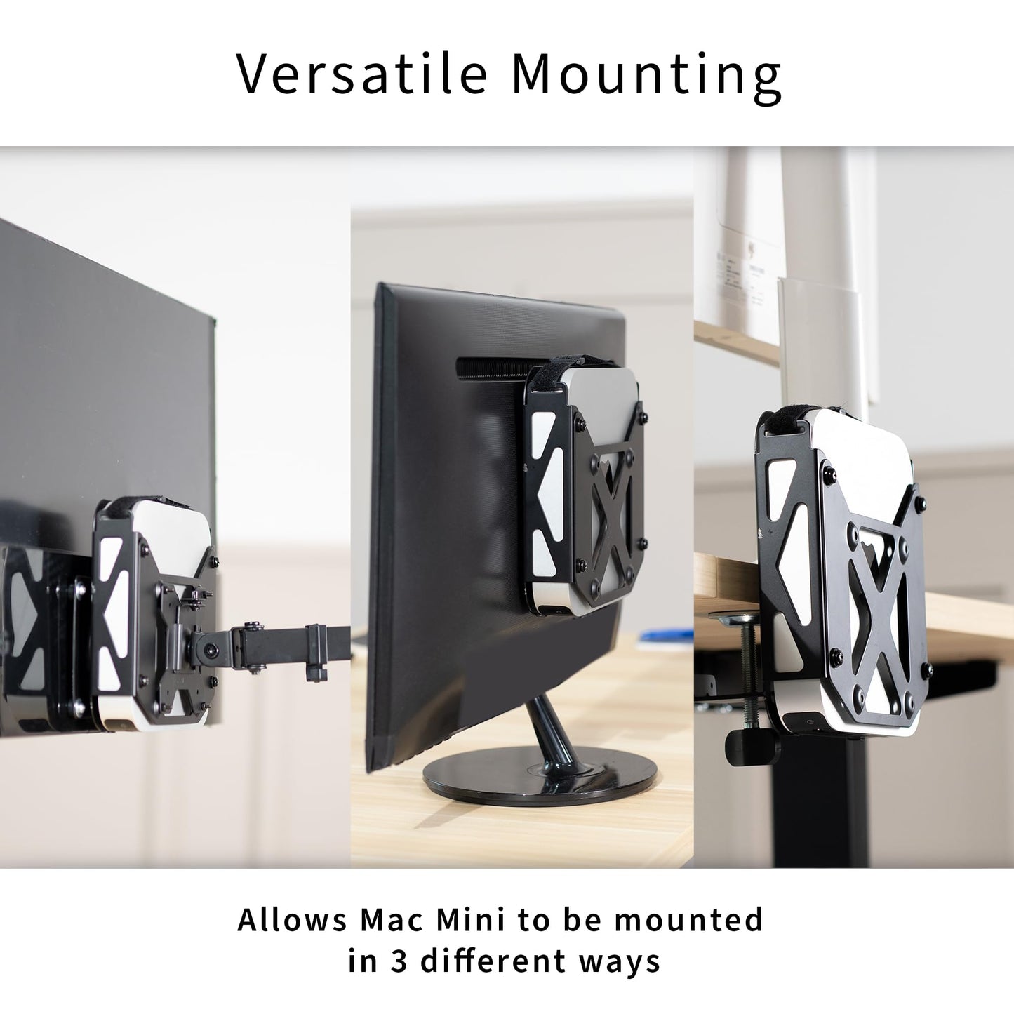 VIVO Behind Monitor VESA Mount Designed for Mac mini, 2010 to 2023 Models, Desk Clamp Option, Black, Mount-MINI1