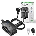Travel Charger for Multiple Devices, Flat Plug Power Strip 3ft Adapter Extension Cord, 3 AC Outlets, 2 USB & 1 Fast Charging USB-C, No Surge Cruise