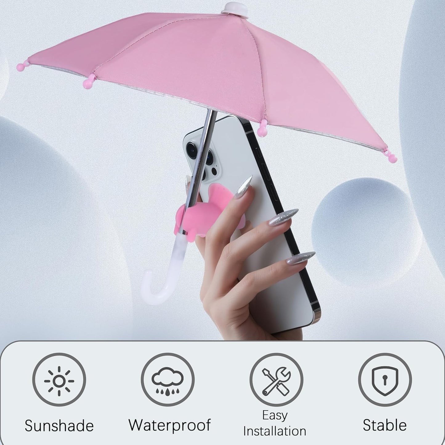 HZZADZXW 2 Pack Cell Phone Umbrella for Sun Shade, Universal Adjustable Stand With Cute Piggy Suction Cup, Outdoor Anti-reflective Glare Blocking Cell