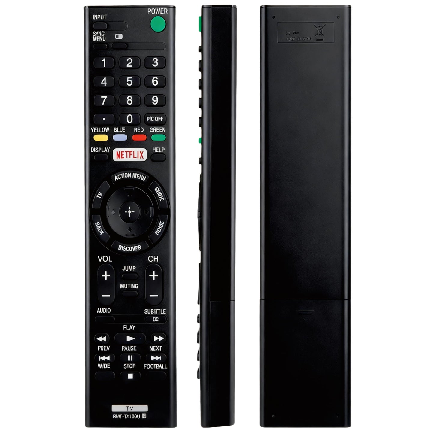 RMT-TX100U Universal Remote Control for Sony TV Remote Control for Smart TV All LCD LED HDTV Smart Bravia TVs Remote Replacement - No Setup Needed