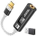 MoKo USB C to 3.5mm Audio Adapter, Dual DAC Chip CX31993 & MAX97220, 32bit/384KHz Audio Dongle with HiFi Amplifier, Type C to Headphone 3.5mm Aux