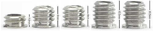 1/4" to 3/8" Convert Screw 5 Pack (3 Different Lengths Adapter Set) Desmond Camera Tripod Bushings