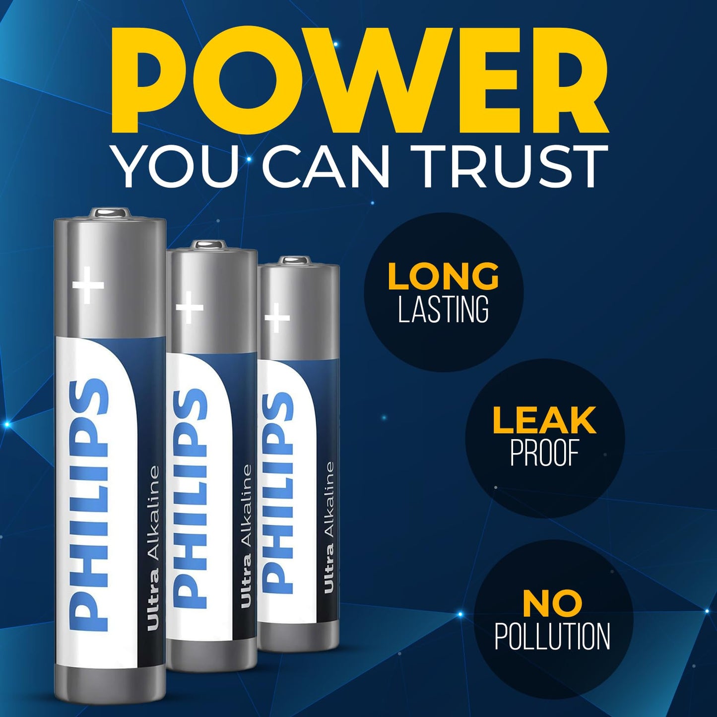 Philips AAA Batteries 96 Bulk Pack, 1.5v Ultra Alkaline Triple AAA. Batteries, 10-Year Shelf Life, Ultimate Long-Lasting AAA Battery, 129% More…