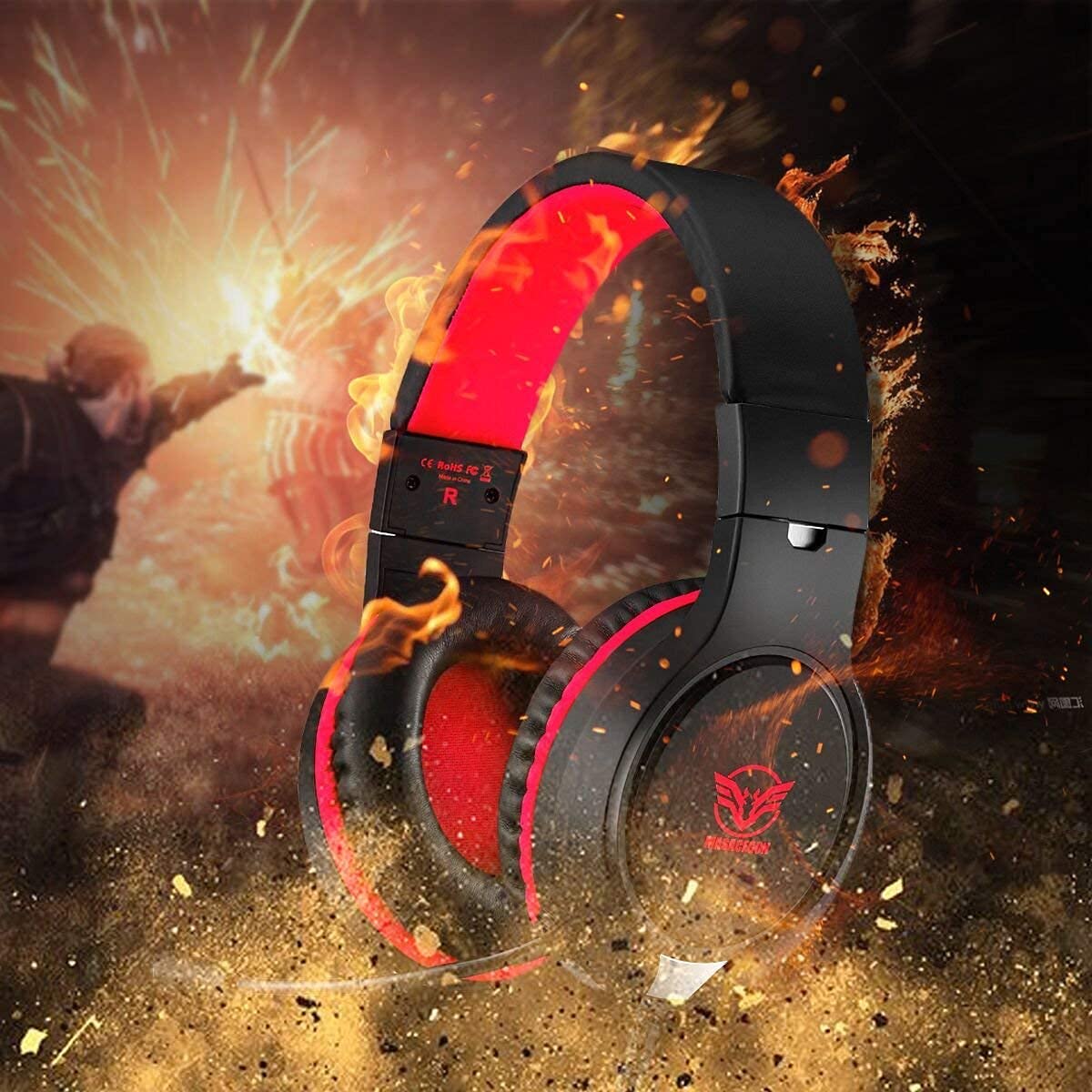 Gaming Headset for Nintendo Switch, Xbox One, PS4, PS5, Bass Surround and Noise Cancelling with Flexible Mic, 3.5mm Wired Adjustable Over-Ear