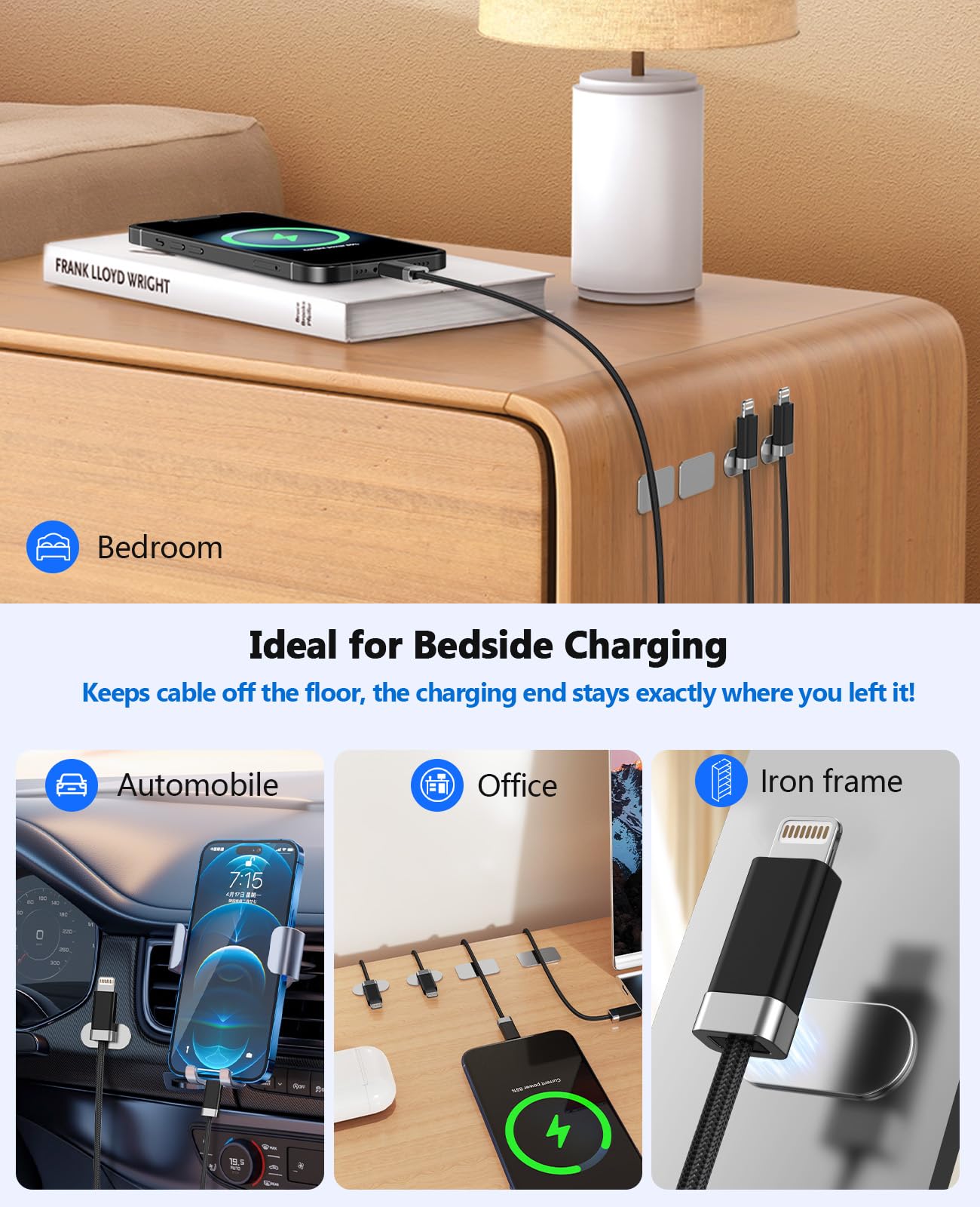 Magtame StayCable USB A to Lightning Cable with Magnetic Keeper 3.3FT, Fast Charging and Data Sync, Braided Anti-Tangle Cord for Phone 12,13,14, Desk…