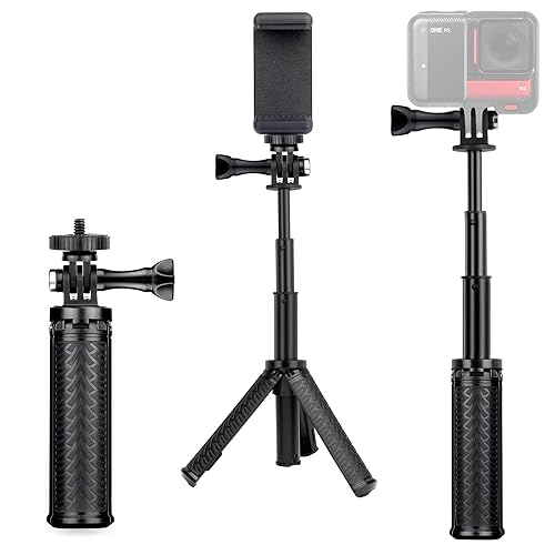 SOONSUN Mini Extendable Selfie Stick for GoPro, Portable Handheld Selfie Stick Tripod Stand for GoPro Hero 13/12/11/10 /9/8/7/6/5/4/3, Session