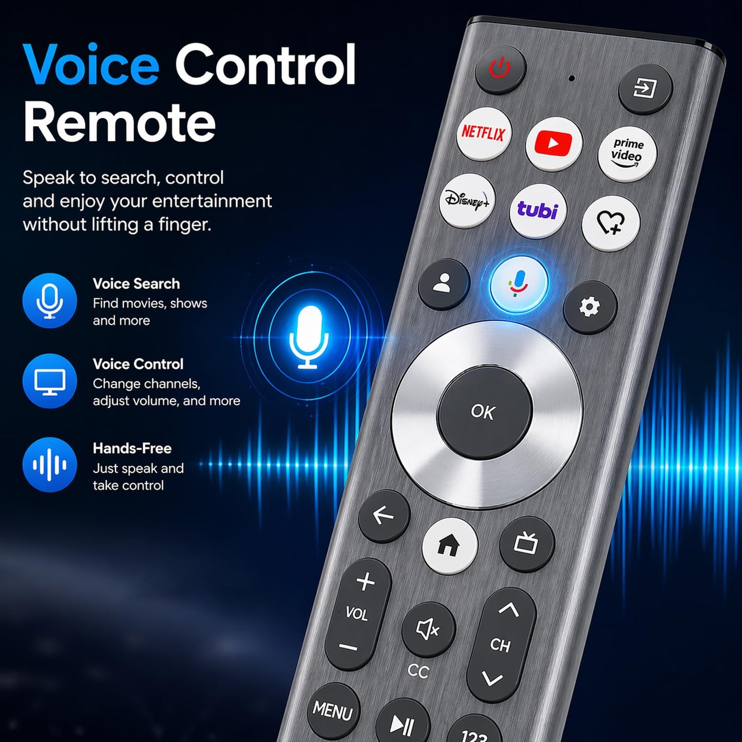 ERF6A80 Voice Remote Control Replacement for Hisense U6 U7 U8 U9 S7N Smart TV 55S7N 65S7N 75S7N 85S7N 55U8QG 85U8QG 75U8QG 65U8QG 100U8K 55U75QG
