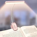 Glocusent 26 LED Book Light, 1200 mAh 90 Hrs Lasting Rechargeable Reading Light, 5 Amber Colors & Stepless Dimming Book Reading Light - Portable Clip