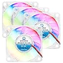 WINSINN 60mm RGB Fan 12V, LED Colorful Micro 24 Volt Fans 6010 Hydraulic Bearing, Brushless Cooling 60x10mm 2PIN, Works with 3D