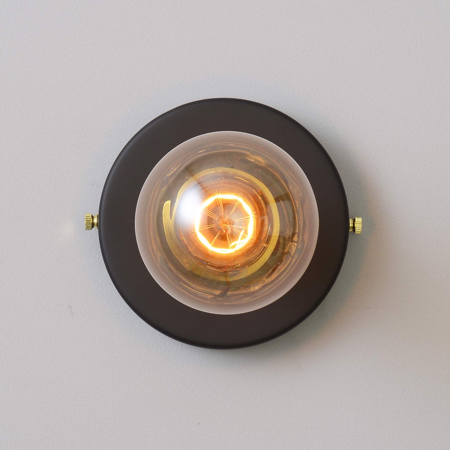 BRIGHTTIA Matte Black Simple Ring Wall Sconce Light - Modern Minimalist Bathroom Vanity and Hallway Lighting - Mid Century Industrial Exposed Bulb