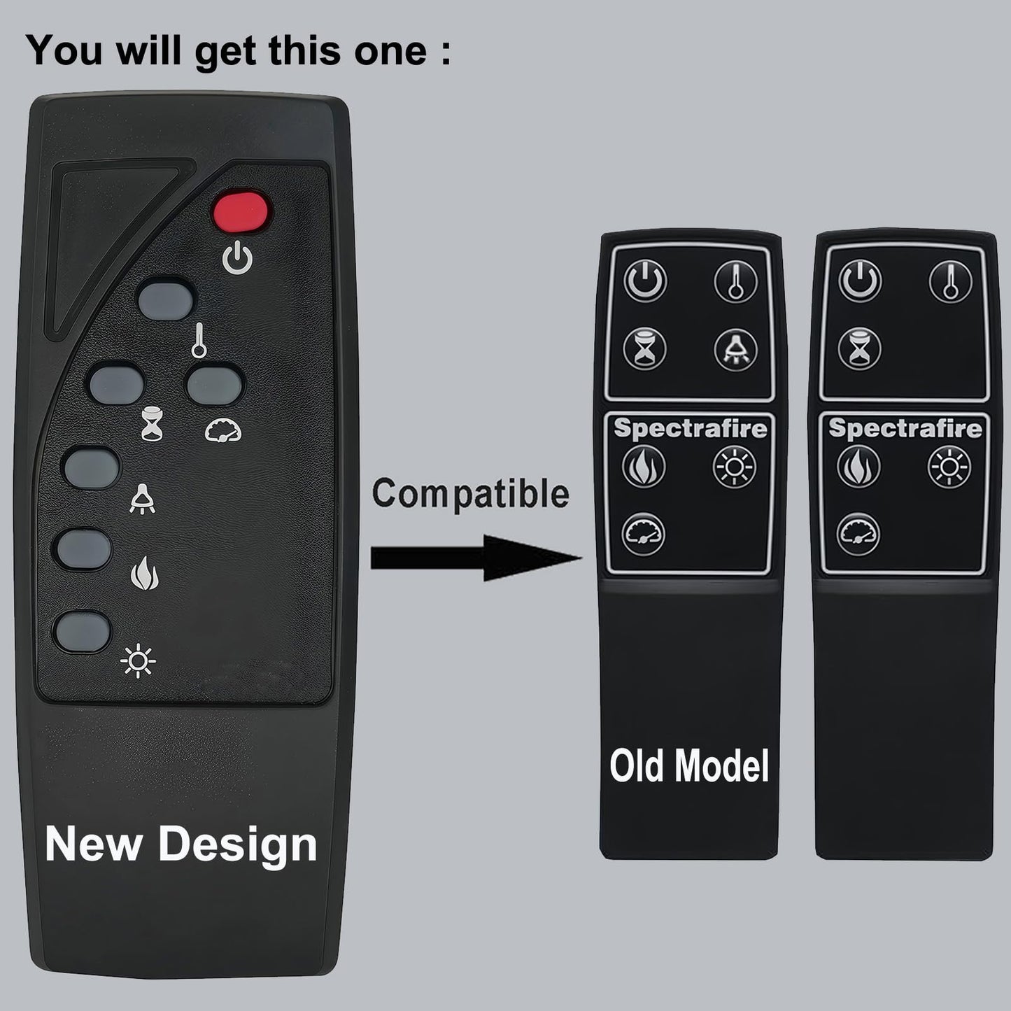 Replacement Remote Control for Twin Star ClassicFlame Classic Flame Electric Fireplace Stove Heater 18EF031GRA 18EF031SRA 23EF031GRA 23EF031SRA