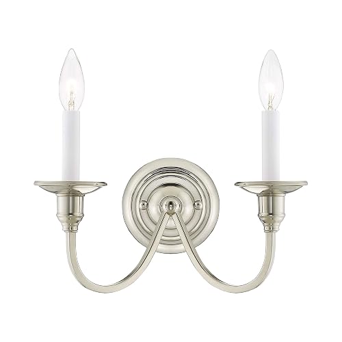 Livex Lighting 5142-35 Cranford 2-Light Wall Sconce, Polished Nickel