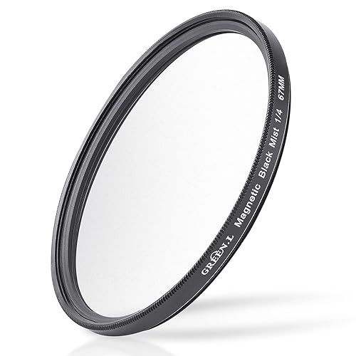 GREEN.L 58mm Black Pro Mist 1/4 Filter, Cinematic Effect Camera Filter for Portrait Photography/Video/Vlog