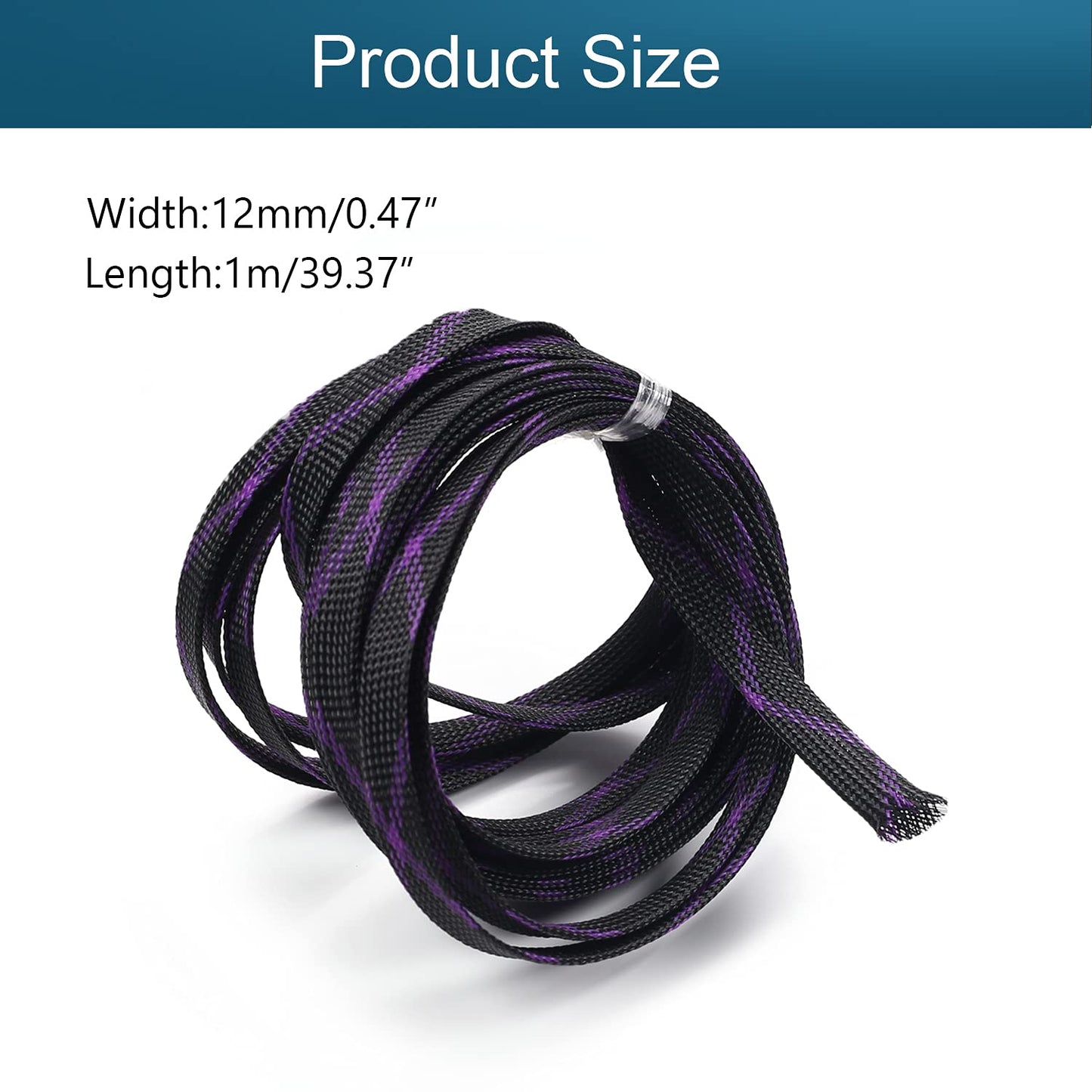 Othmro 16.4ft Length PET Flexible Braided Cable Sleeves 0.47in Width Wire Loom Sleeving and Organizers Flexible Wire Mesh Sleeves for TV Audio PC
