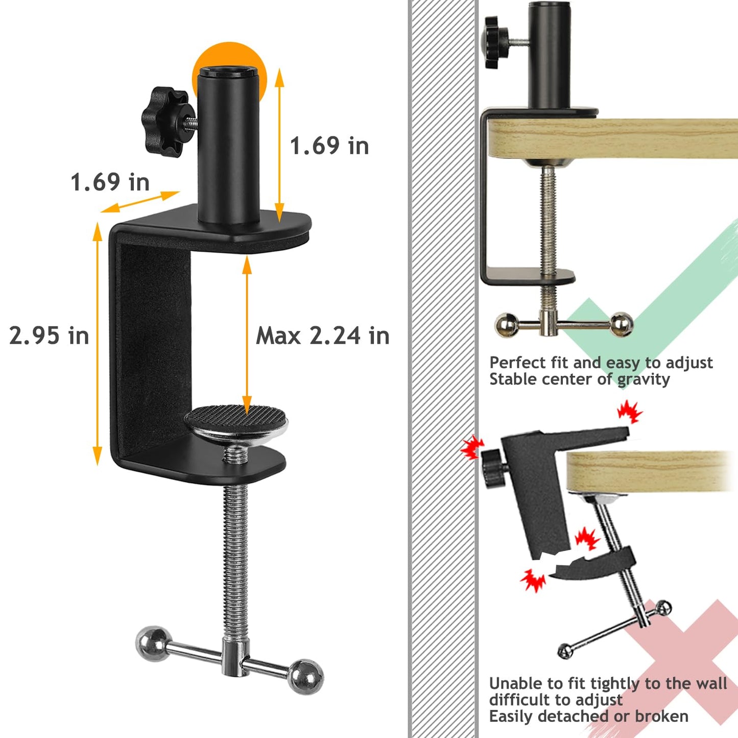 Razer Seiren Mini Boom Arm Mic Stand with Pop Filter, Shock Mount, Upgraded Heavy Duty Clamp, Adjustable Suspension Scissor Boom Arm Stand for Razer