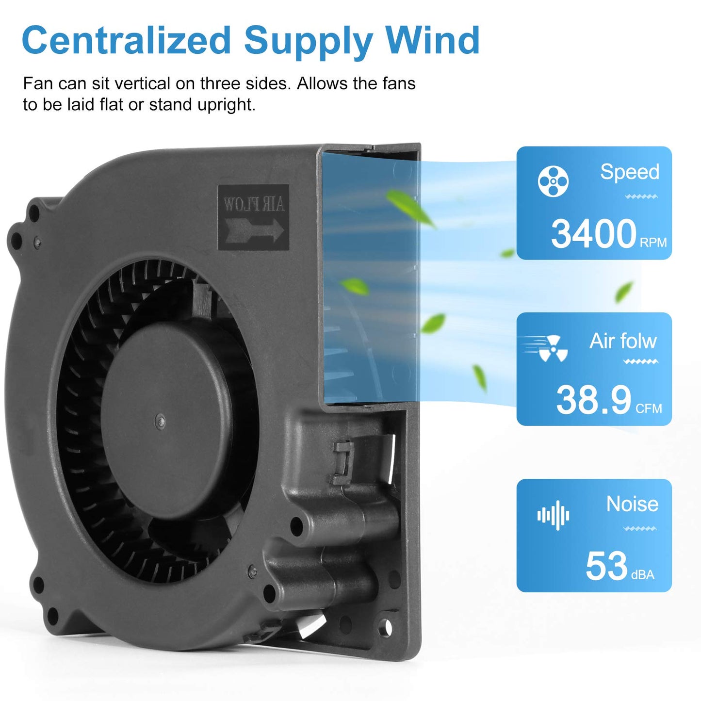 SXDOOL 120mm DC 12V Blower Cooling Fan, AC 110V 115V to DC 12V 2A Power Cord with Speed Controller,for Router Receiver DVR Xbox Modem AV Cabinet