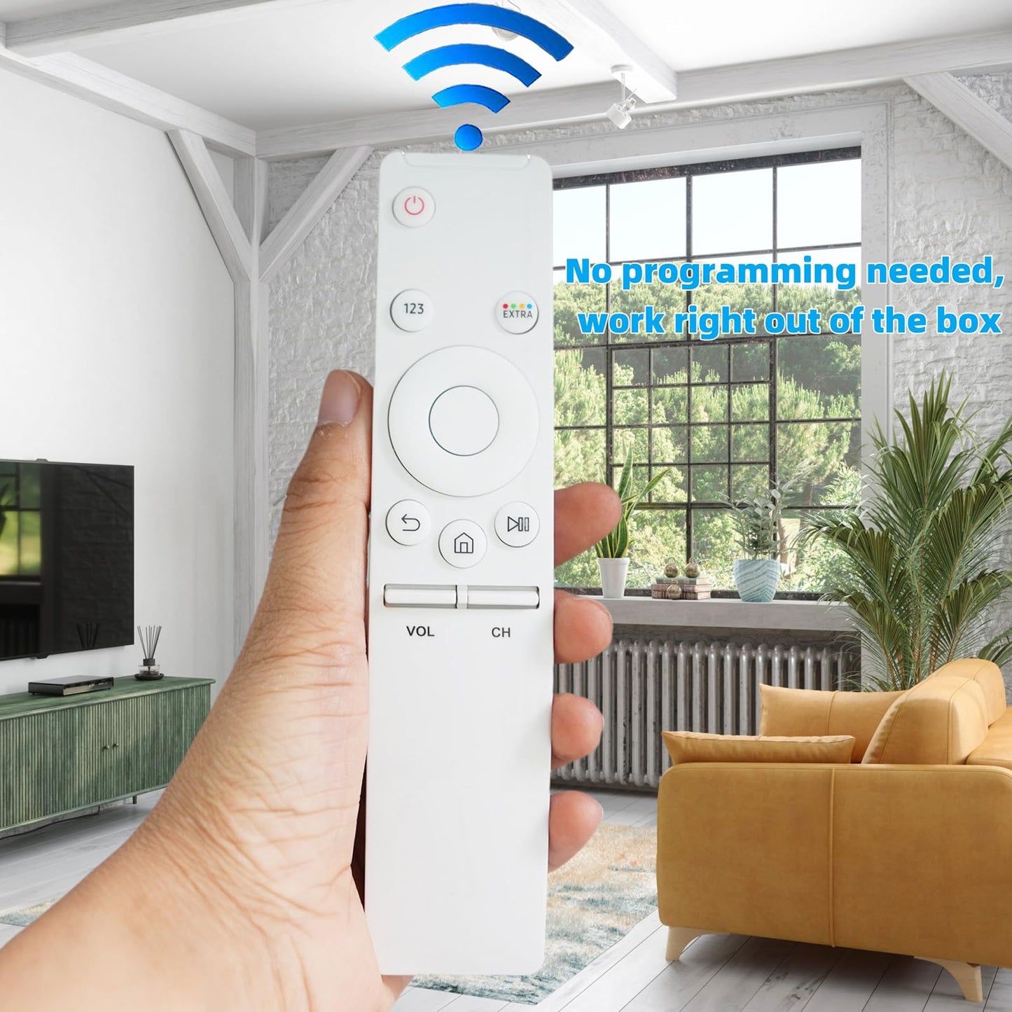 Universal Remote Control BN59-01260A -White- fit for Samsung Smart TV UN40KU6300FXZA UN40K6250AFXZA UN43KU6300FXZA UN49K6250AFXZA UN49KU650DFXZA