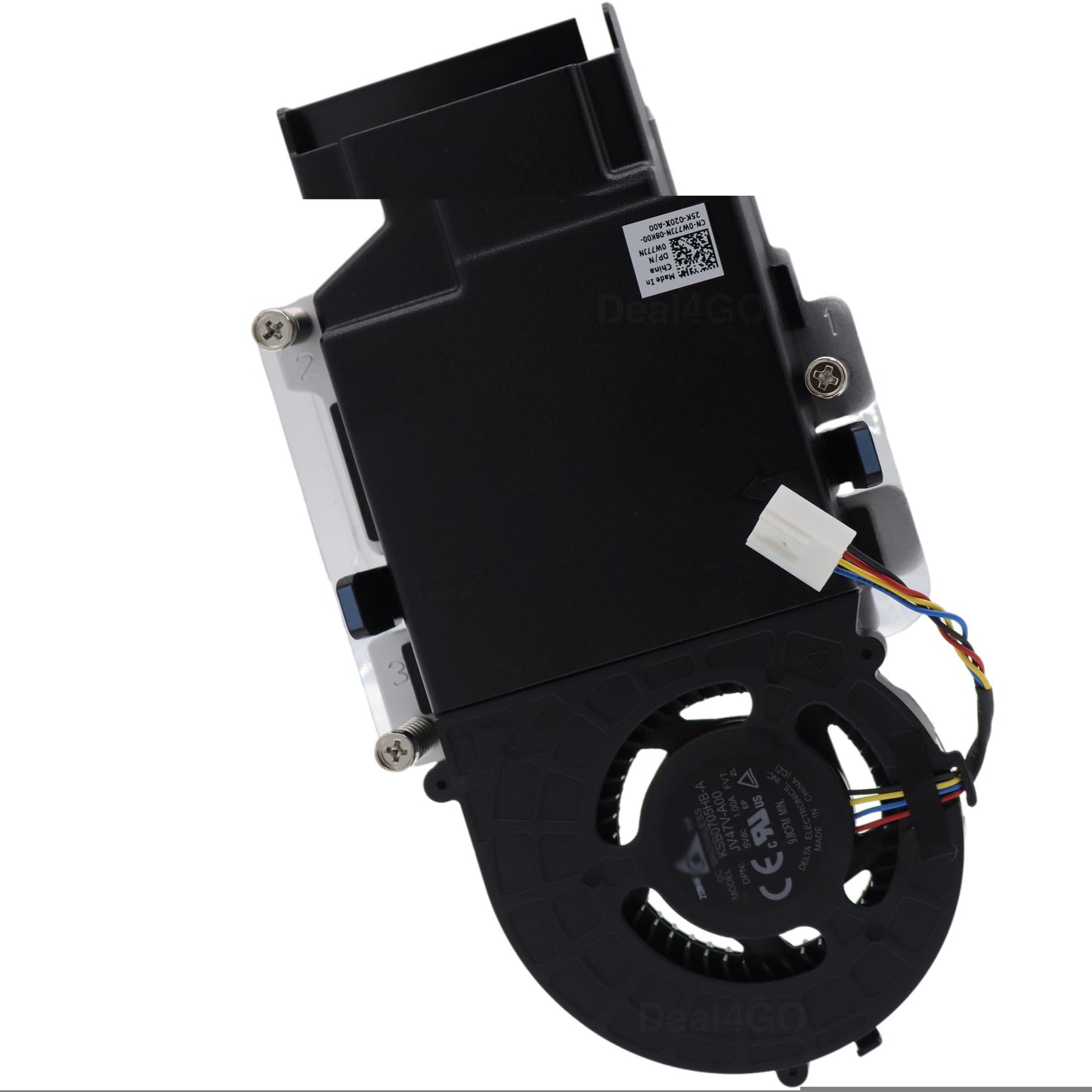 Deal4GO 5V 35W Cooling Fan Heatsink Assembly W77JN JV47V Replacement for Dell Optiplex 3080 3090 5090 7080 MFF Micro Desktop, Black
