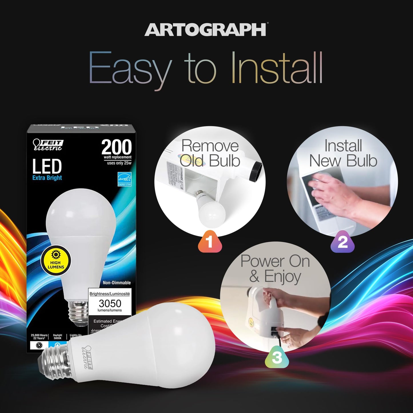 Artograph LED Bulb for EZ Tracer and LED Tracer Art Projector, 25 Watts, 3050 Lumens, Bulb Only