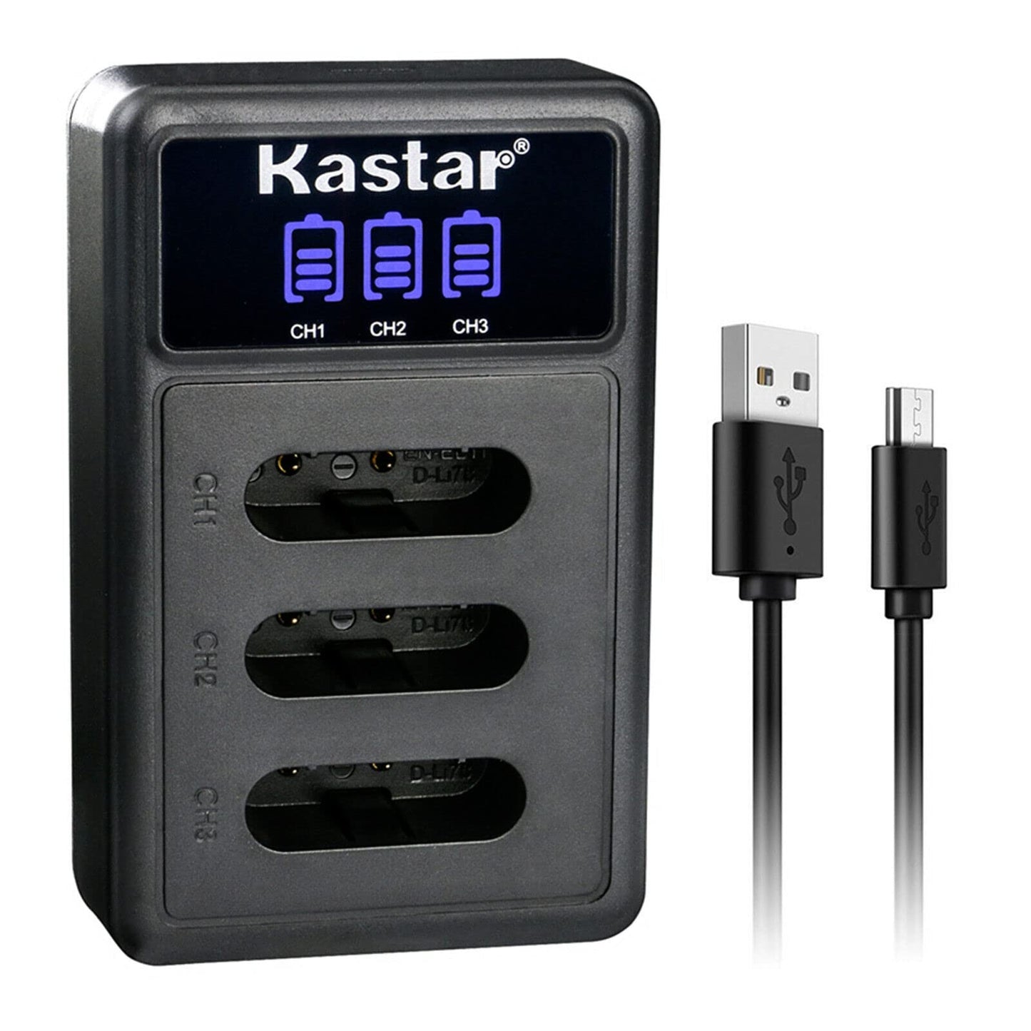 Kastar LCD Triple USB Battery Charger Compatible with Nikon EN-EL11 ENEL11 Battery, Nikon MH-64 MH64 Charger, Nikon COOLPIX S550 COOLPIX S560 Digital