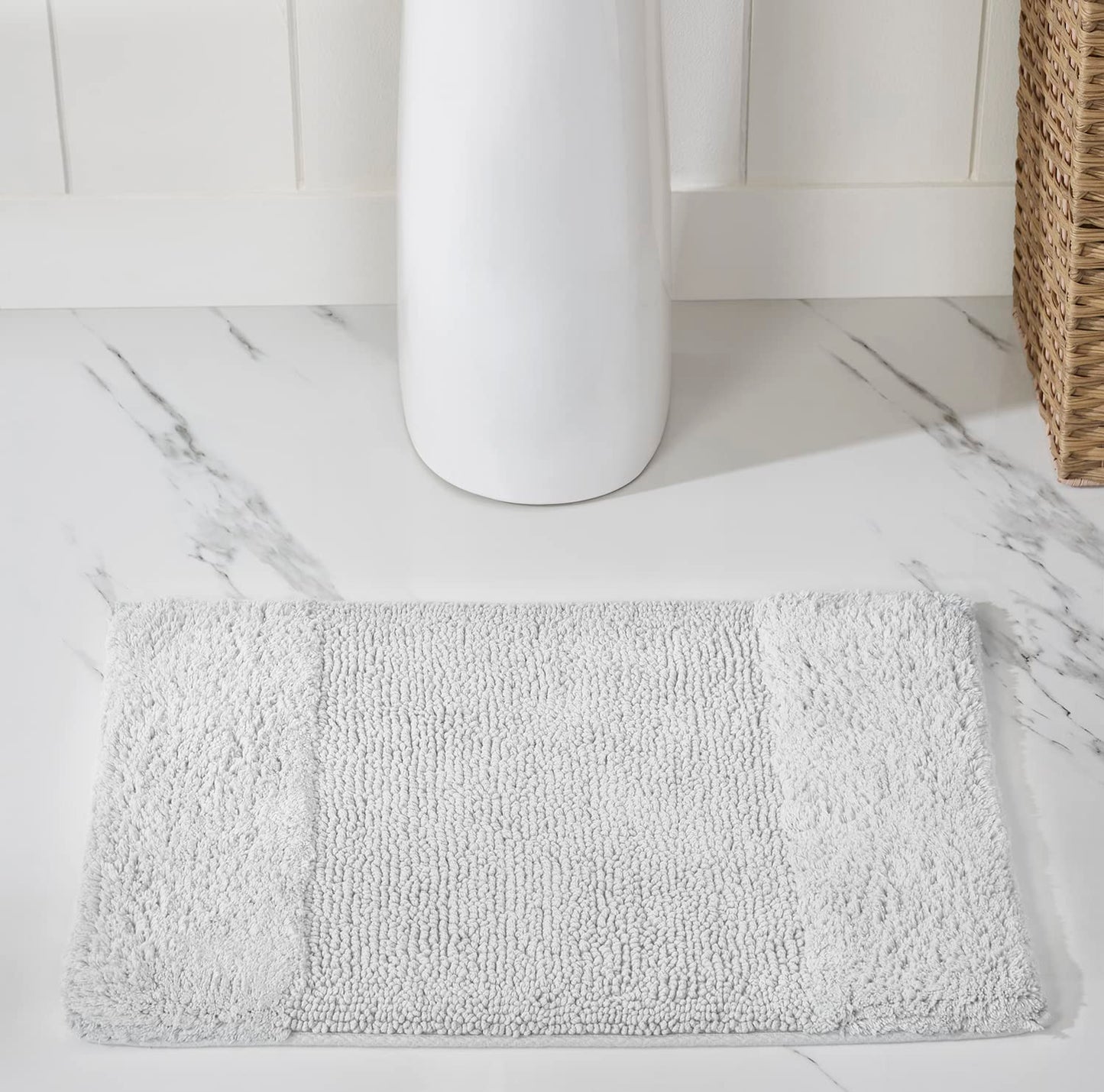 Better Trends 2 Piece Bathroom Rug Set 100% Cotton Non-Slip Washable Bath Mat, Soft & Absorbent Bath Rugs for Bath Room, Shower, Bathtub & Spa Floors…
