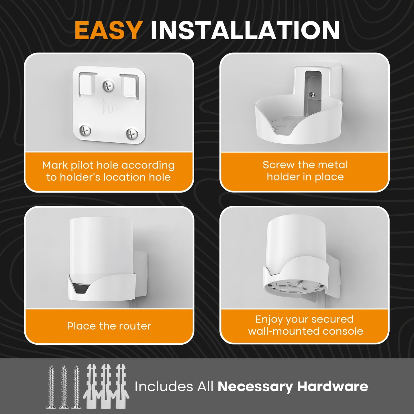 Bangcheer-Wall Mount for TP-Link, Deco X10 X20 X60 X50 X55 WiFi 6 Wall Mount Bracket with Cable Organizer Home Mesh WiFi System, Sturdy Bracket Holder