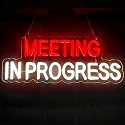 Meeting in Progress Neon Sign,Do Not Disturb In Session Office Neon Light Sign for Game Room Hotel Office Business Meeting Decor