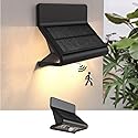 AURAXY Motion Sensor Outdoor Lights with Optical Lens - 3 Modes, IP44 Waterproof Solar Wall Light for Garden Patio Yard (2 Pack)