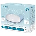 D-Link M60 AX6000 WiFi 6 Mesh Router-Sculpted Décor Ready Design-2.5 Gbps WAN + 4× Gbps LAN-Gaming/Streaming/Internet-Long Range Wireless Self