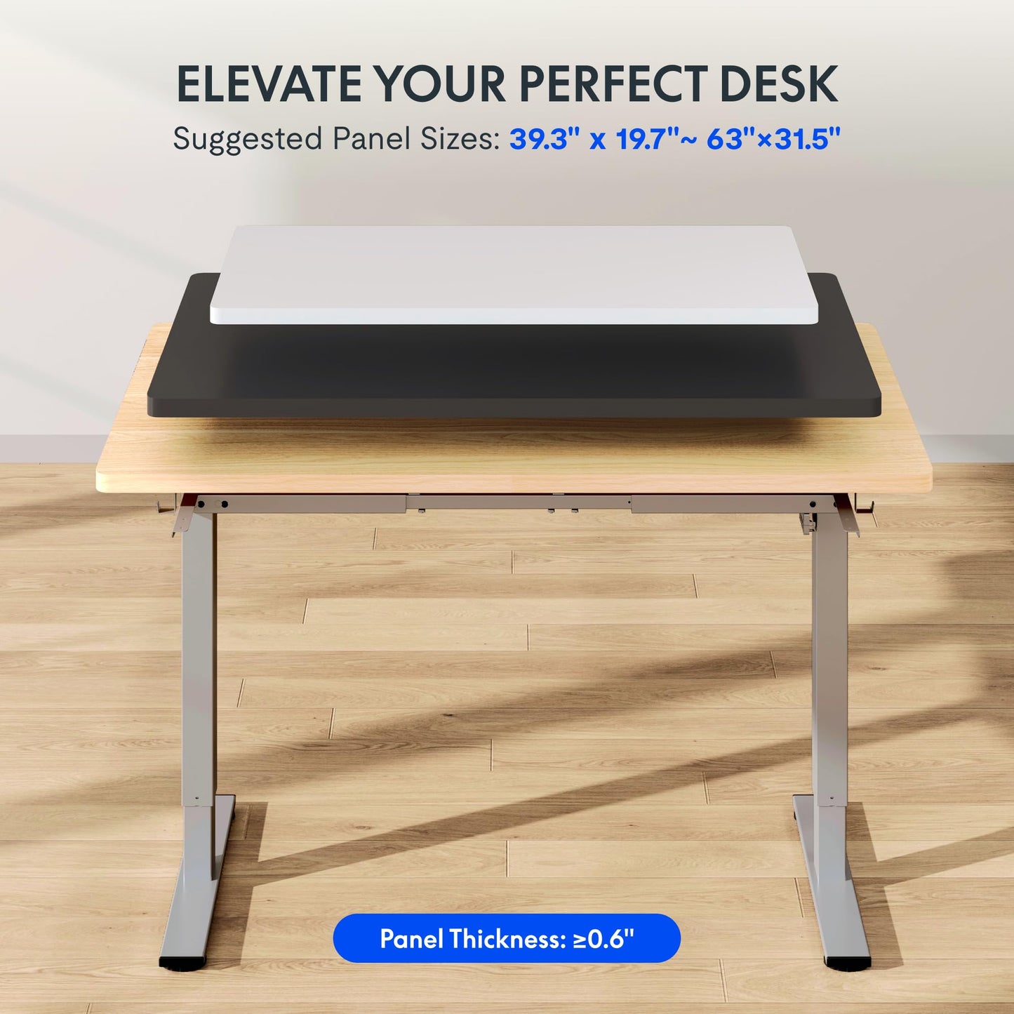 FLEXISPOT EN1 Height Adjustable Standing Desk Frame, Electric Sit Stand Desk Base for Home and Office (Gray Frame Only)