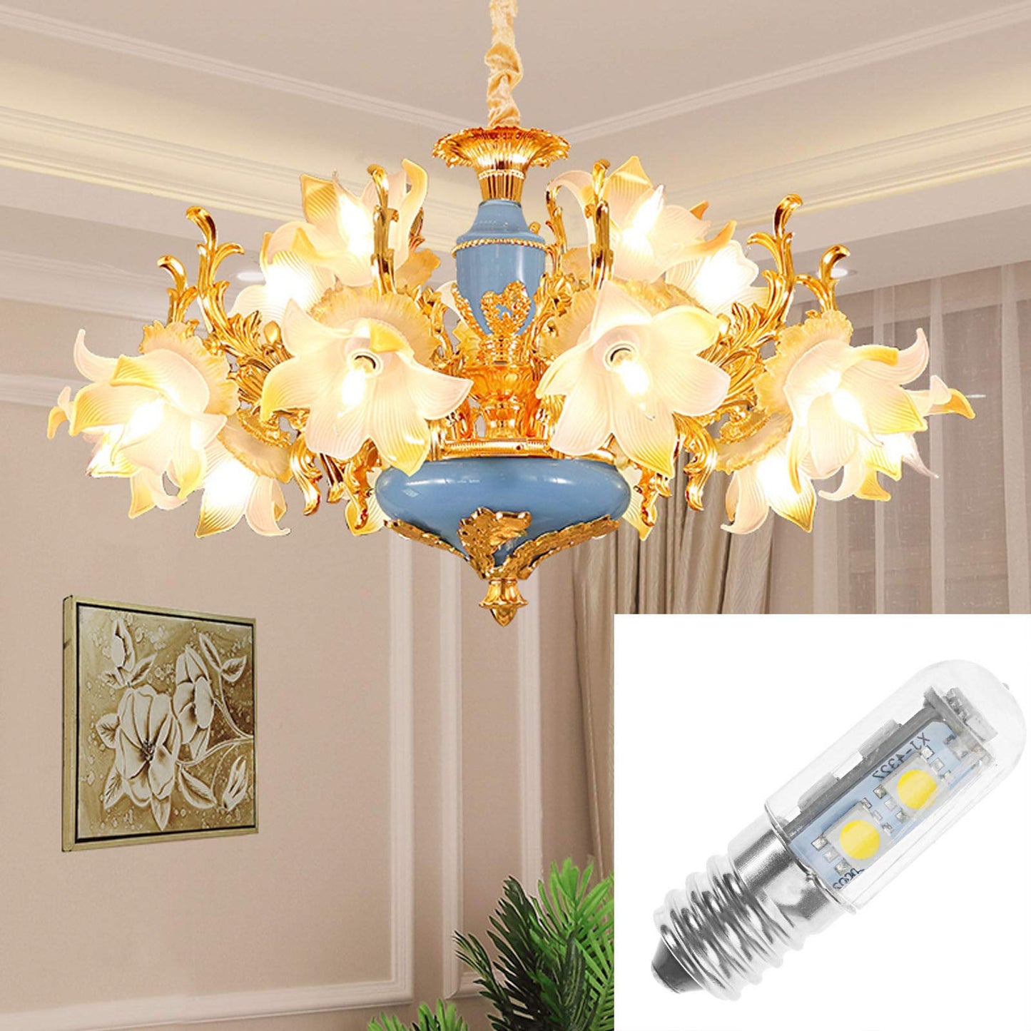 Lxcom Lighting E14 LED Bulb Microwave Refrigerator Light Bulb 1W 7 Mini LED Appliance Bulb 15W Incandescent Equivalent 110V Warm White 3000K