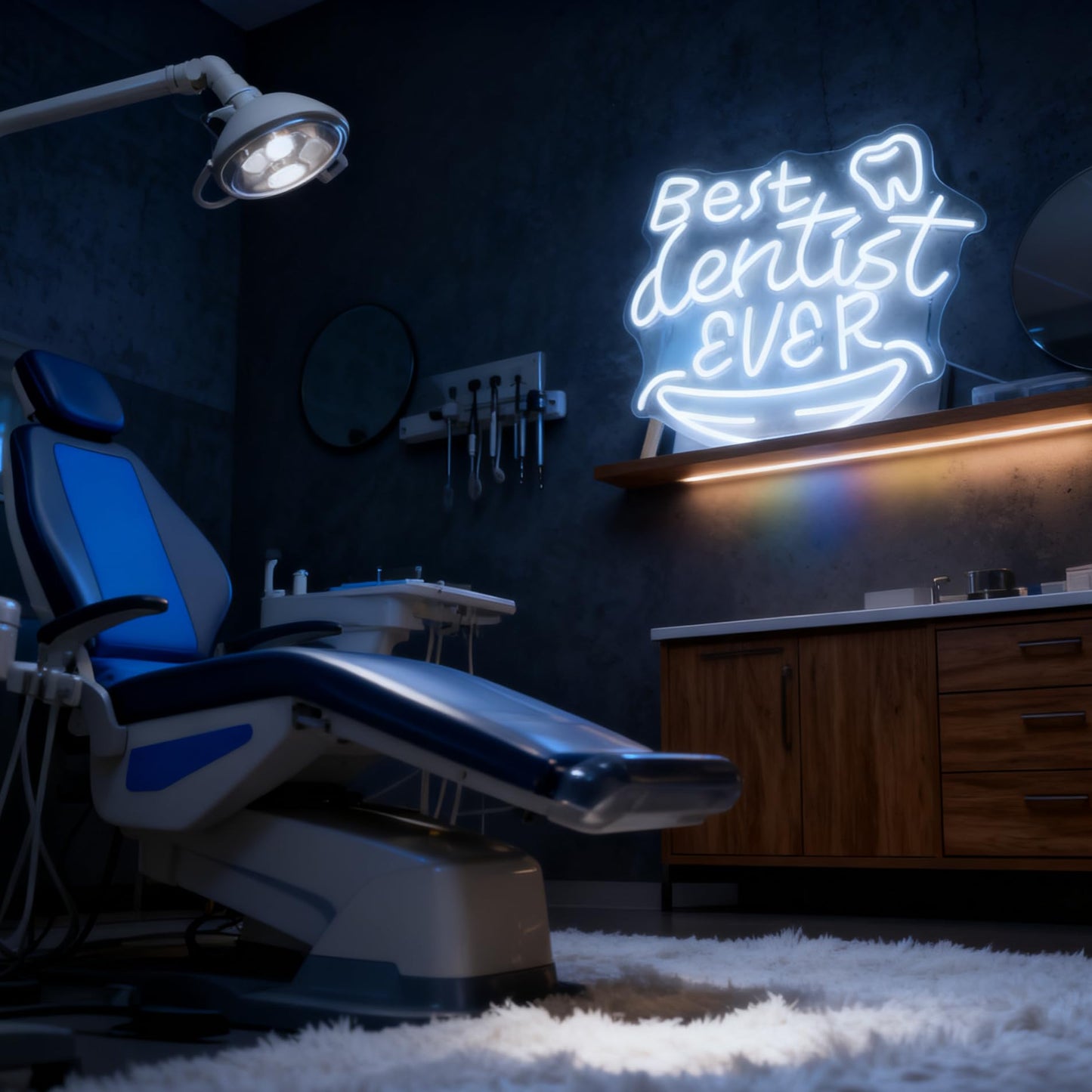 Best Dentist Ever Neon Sign, White LED Accent USB Powered Decorative Neon Light for Dental Clinic Office Waiting Room Dentist Office Wall Table Decor