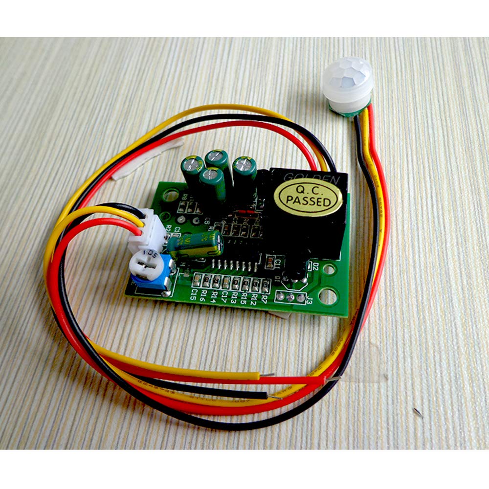KOOBOOK 1Pcs PIR IR Pyroelectric Infrared Module Adjust Relay Output Human Body Sensor DC12V Range 5-8M