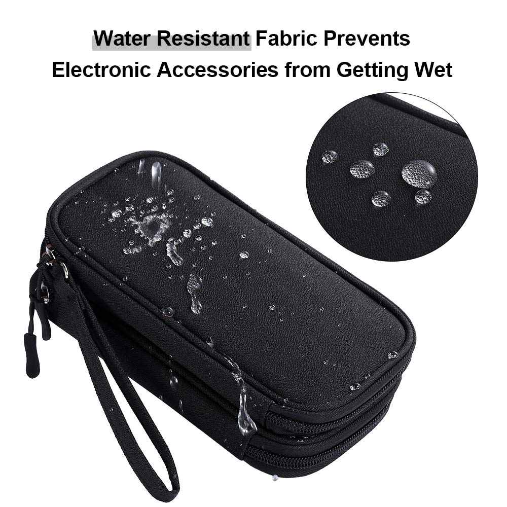 DDgro Electronics Travel Organizer, Tech Accessories Pouch Bag for Cables/Charger & Cords (Small, Black)
