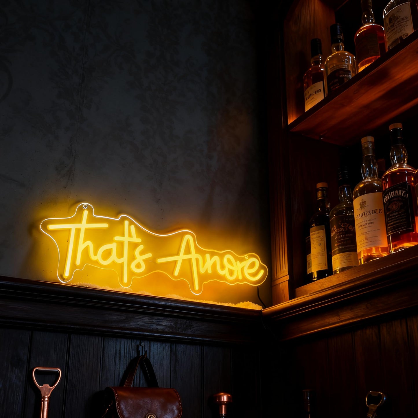 That's Amore Neon Sign, USB Powered Decorative Light for Bedroom Living Room Home Wall Table Decor Valentine's Day Wedding Party Light Up Sign