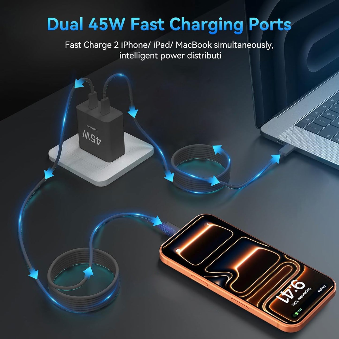 Fast Wall Charger, 6FT Type c Cables with Type C Charger Fast Charging Blocks, 45W C Port Charger for Samsung Galaxy S26/S25 Ultra/Z Fold7/Z