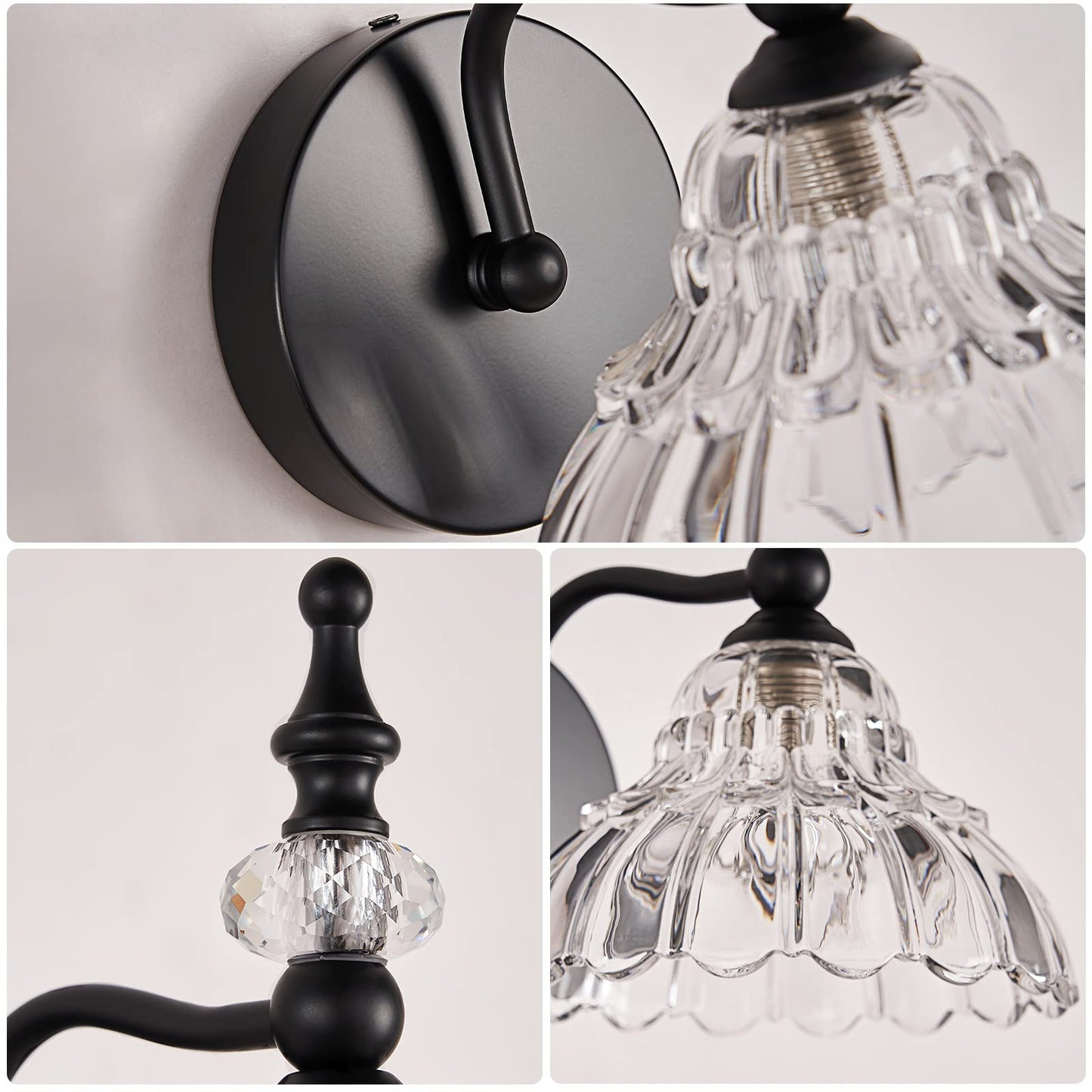 HDDFL Bathroom Light Fixture Over Mirror Vanity Lighting Fixtures Matte Black Modern Wall Sconces for Bedroom Bathroom Hallway Living Room