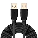 Tan QY USB A to A Male Cable 50Ft, Double End USB Cord with Gold-Plated Connector for Hard Drive Enclosures, Printers, Modems, Cameras(15M/50Ft)
