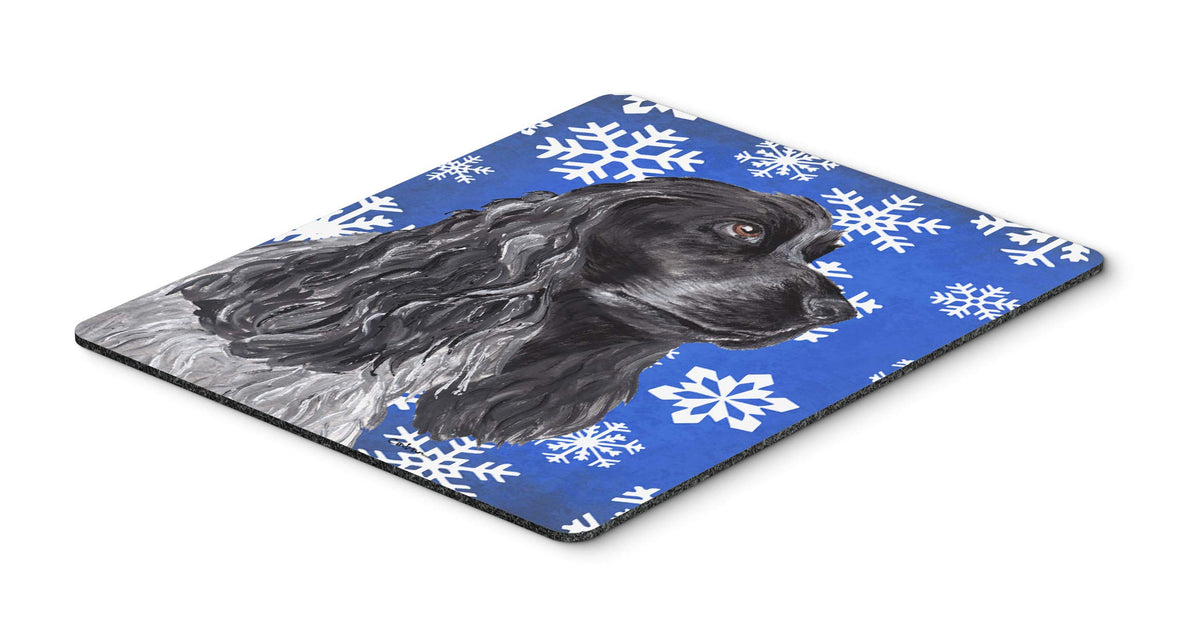 Caroline's Treasures SC9596MP Cocker Spaniel Blue Snowflake Winter Mouse Pad, Hot Pad or Trivet, Large, Multicolor