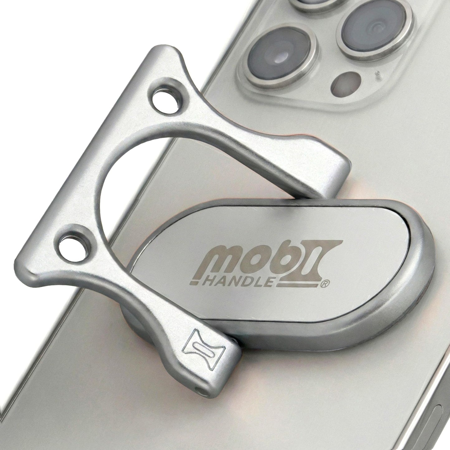 Mobi Handle: Patented 3-Finger Phone Grip & Stand - Comfortable & Secure Loop Holder for iPhone & Android - Ultra-Slim Zinc Alloy - Magnetic Mount