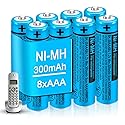 EOCIK BK-30AAABU AAA Rechargeable Battery 8 Pack 300mah NI-MH AAA Batteries 1.2V for Panasonic Cordless Phones,Remote Controls,Electronics