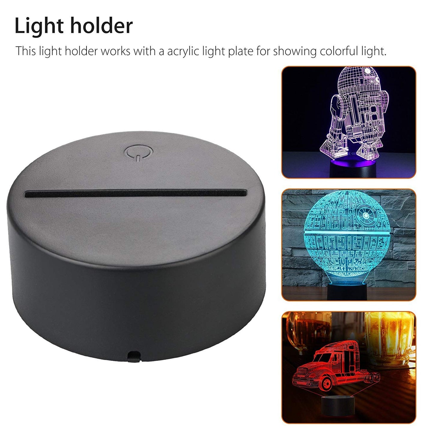 NiceCo 2-Pack 3D Night LED Light Base, LED Base for Acrylic 16 Colors LED Light Base with Remote Control and USB Cable for Bedroom Child Room
